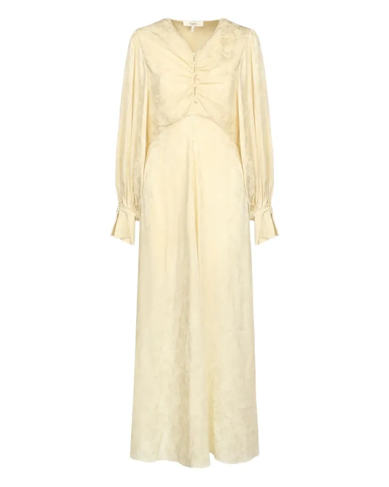 Chloé floral-pattern V-neck maxi dress - Gelb Gelb