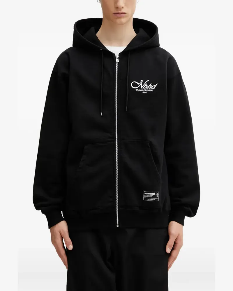 Neighborhood Kapuzenjacke mit Logo-Print - Schwarz Schwarz