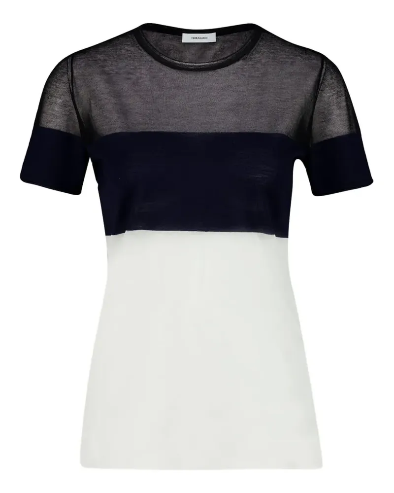 Ferragamo colourblock round-neck sweater - Weiß Weiß