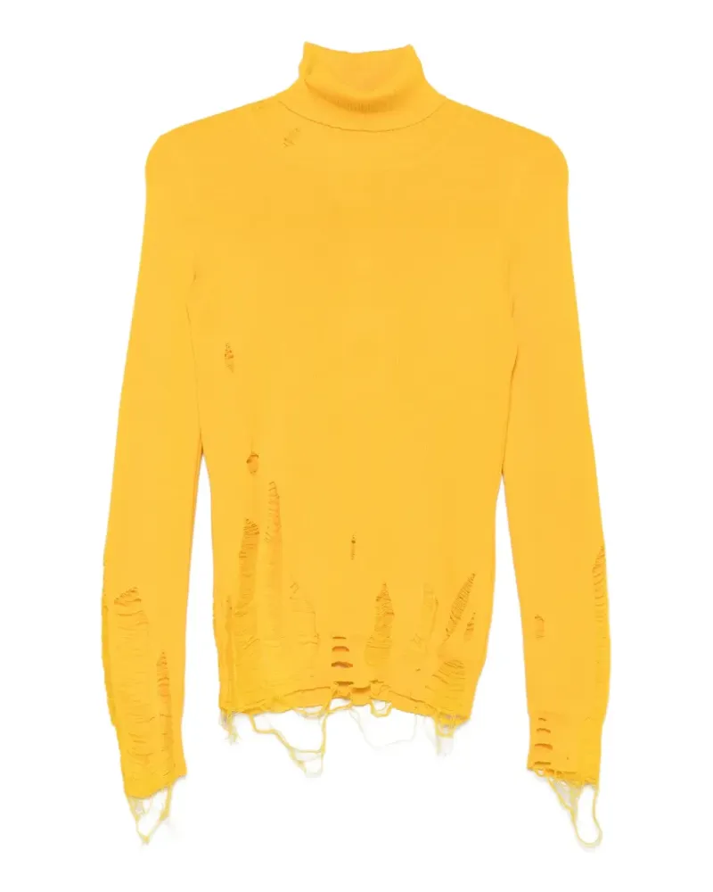 Maison Margiela Rollkragenpullover im Distressed-Look - Gelb Gelb