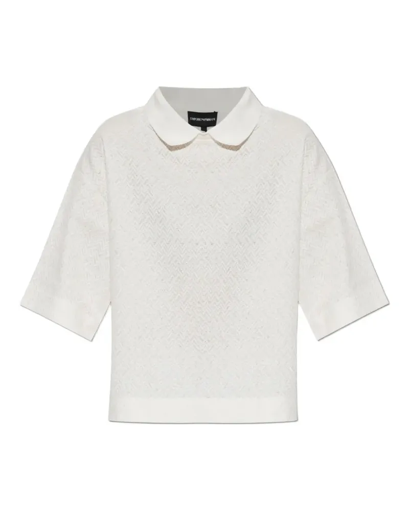 Emporio Armani Gestricktes Oberteil mit Bubikragen - Nude Nude