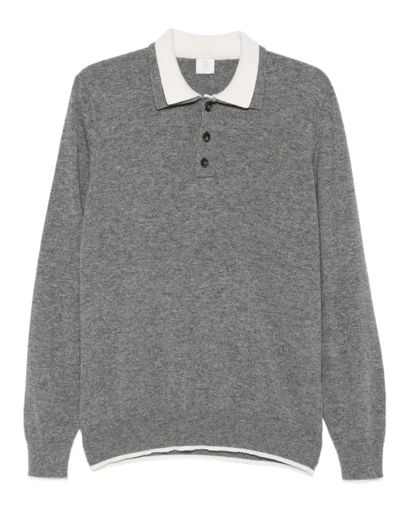 Eleventy Poloshirt mit Kontrastkragen - Grau Grau