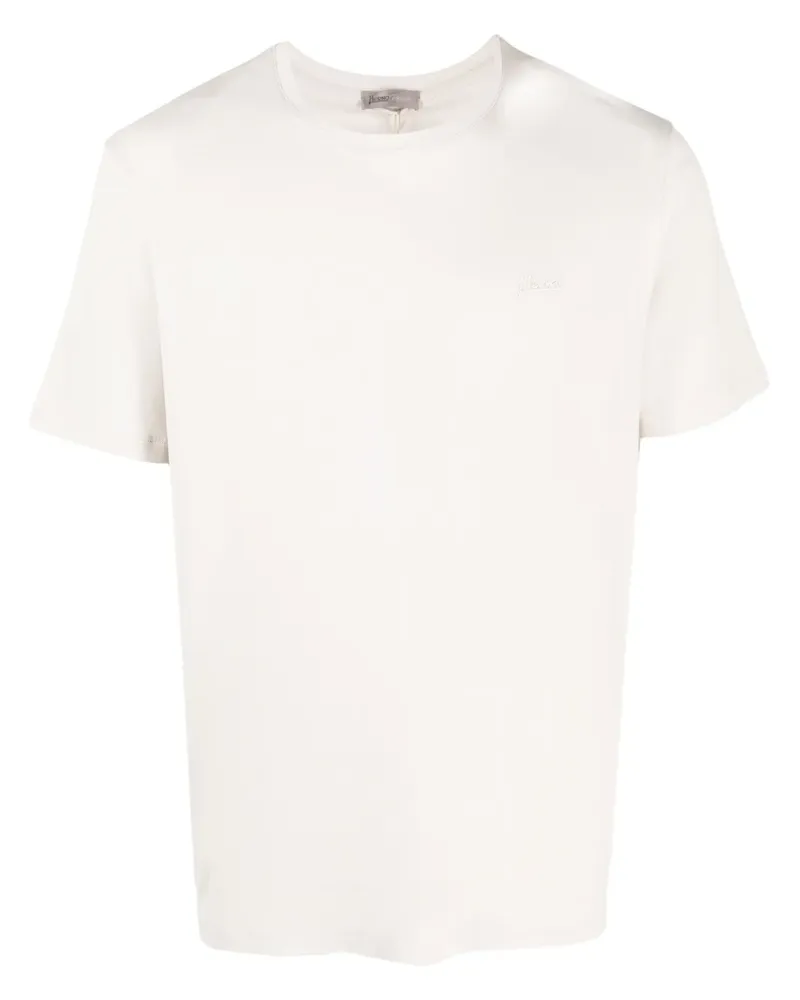Herno T-Shirt mit Logo-Schild - Nude Nude