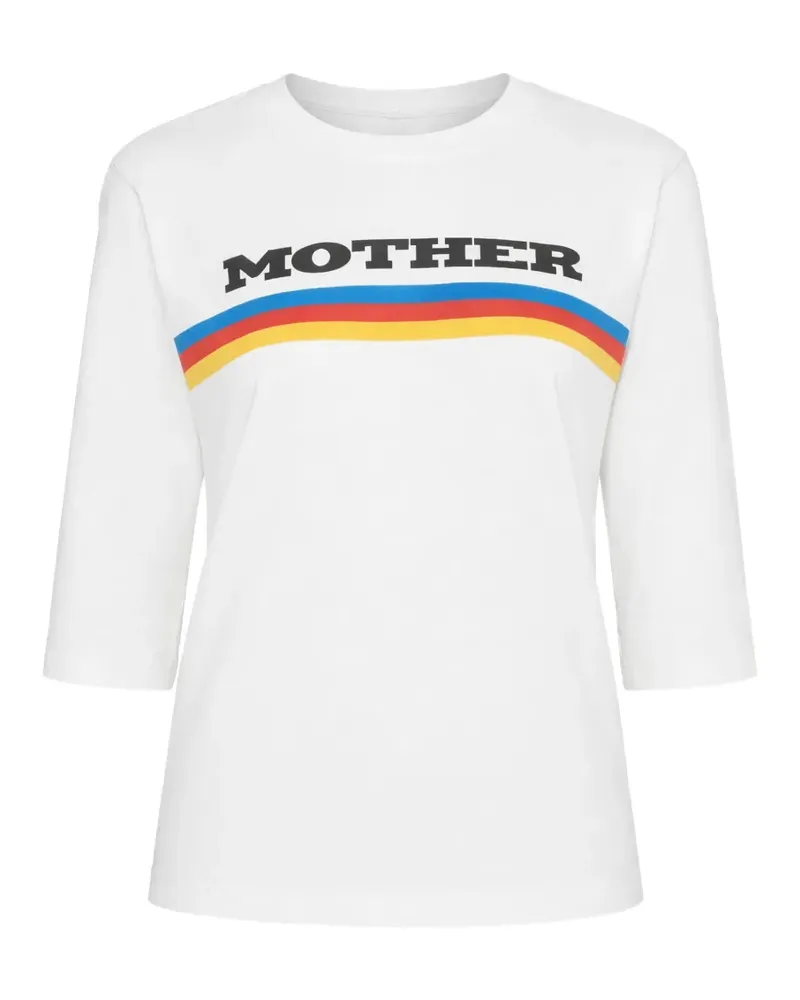 Mother The Better Half T-Shirt mit Regenbogenstreifen - Weiß Weiß