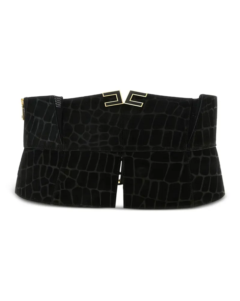Elisabetta Franchi cut-out enamelled bustier belt - Schwarz Schwarz