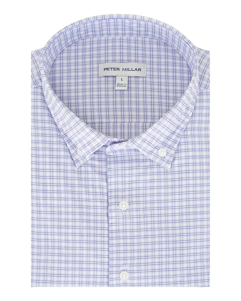 Peter Millar checked pointed-shirt shirt - Weiß Weiß