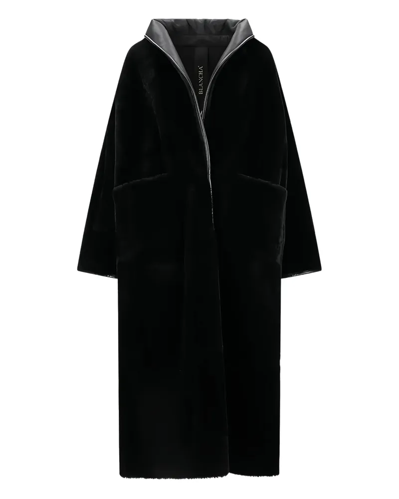 BLANCHA Shearling-Mantel - Schwarz Schwarz