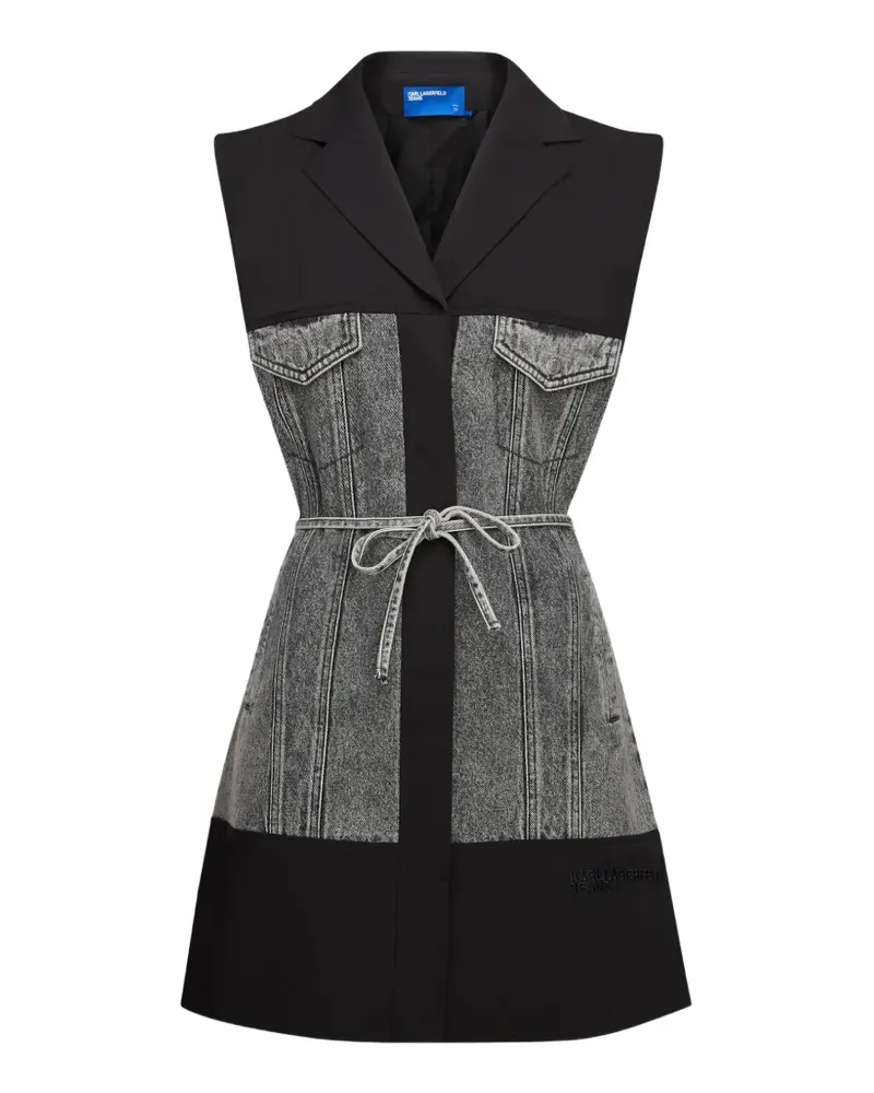 Karl Lagerfeld Minikleid mit Denim-Einsatz - Schwarz Schwarz