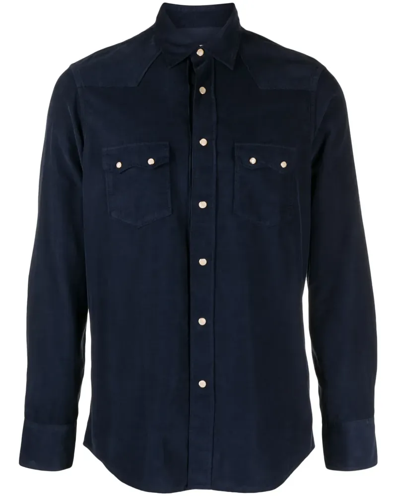 LARDINI Hemd aus Cord - Blau Blau