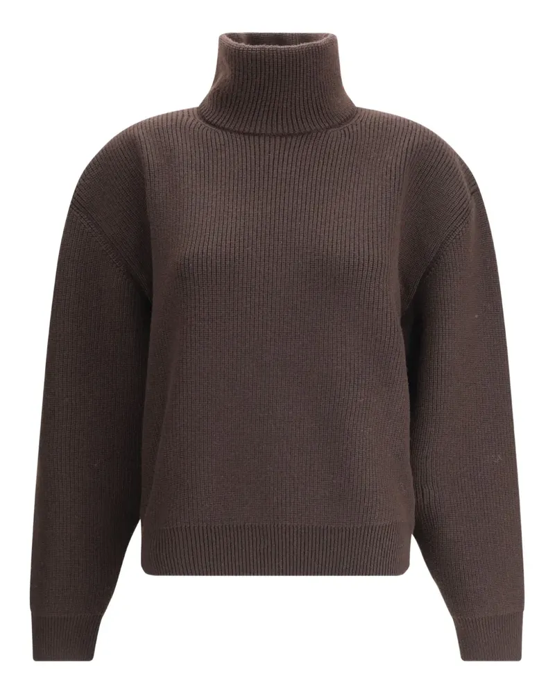 Saint Laurent Gerippter Rollkragenpullover - Braun Braun