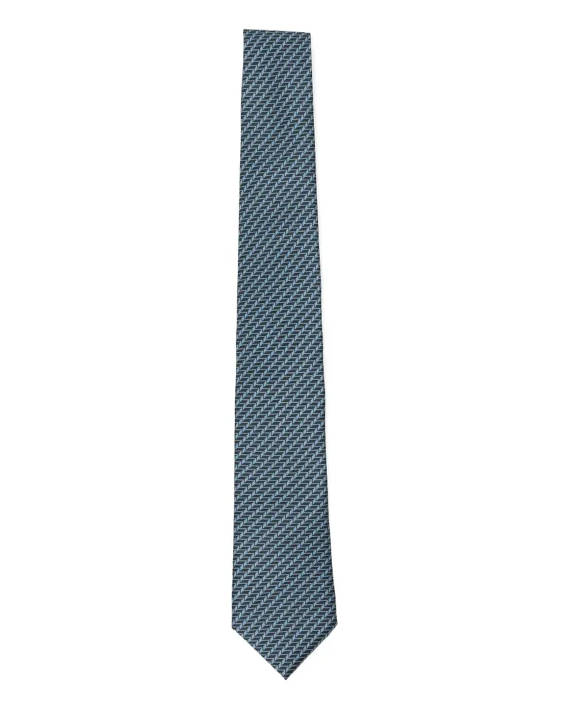 Giorgio Armani geometric-print tie - Blau Blau