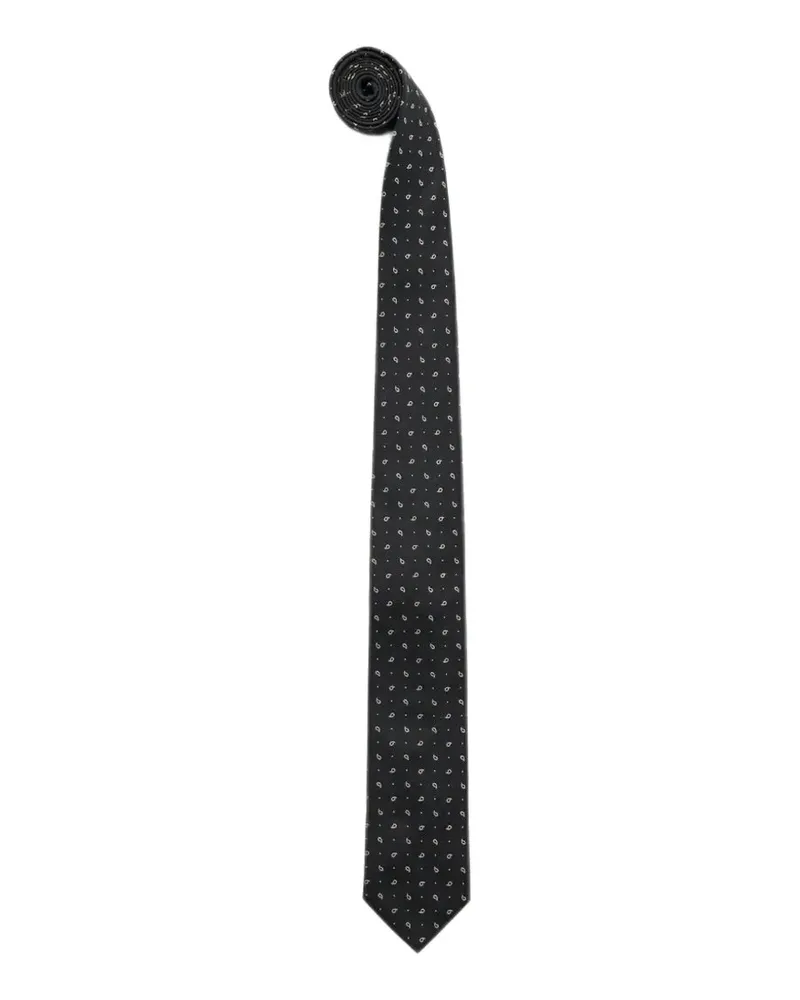 Sunflower paisley-print silk tie - Schwarz Schwarz