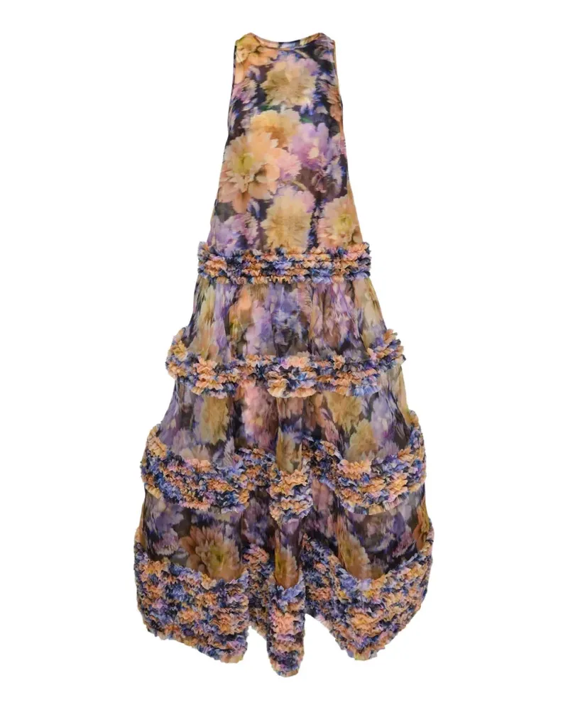 Zimmermann Luna floral-print ruffled dress - Violett Violett