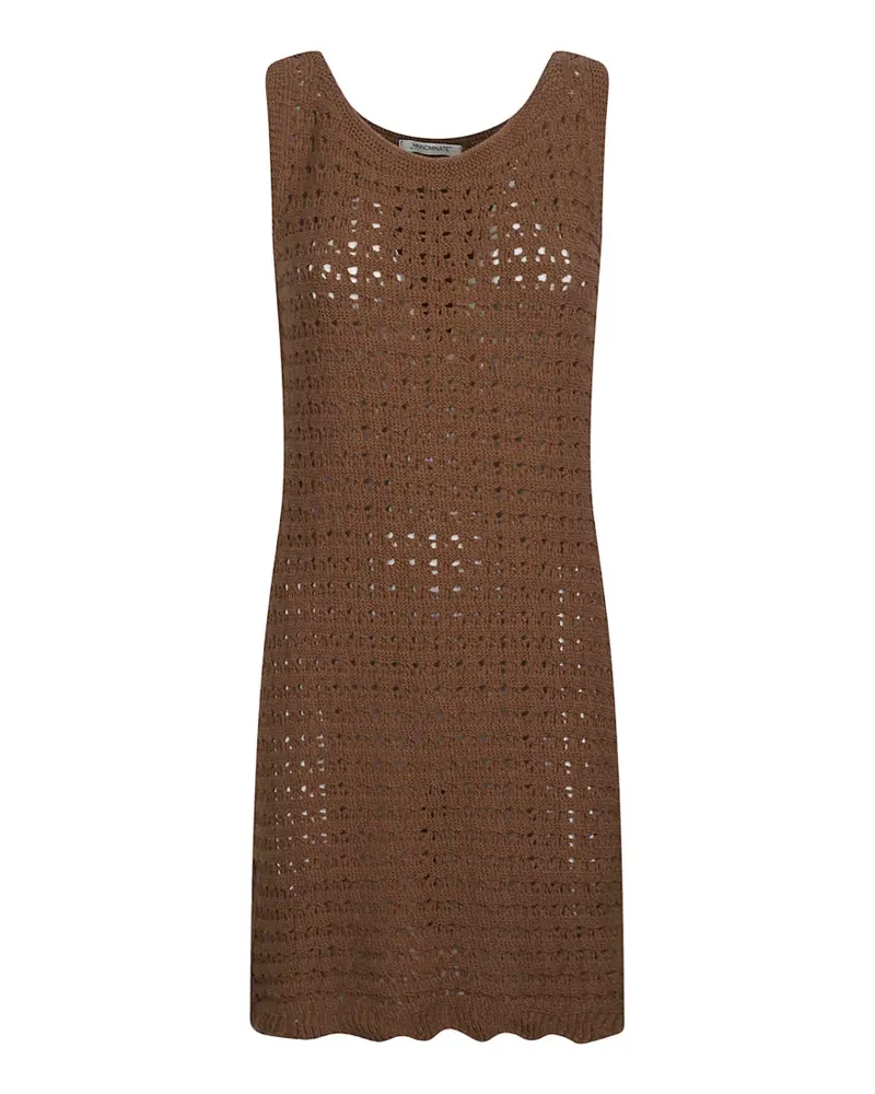HINNOMINATE crochet-knit sleeveless dress - Braun Braun
