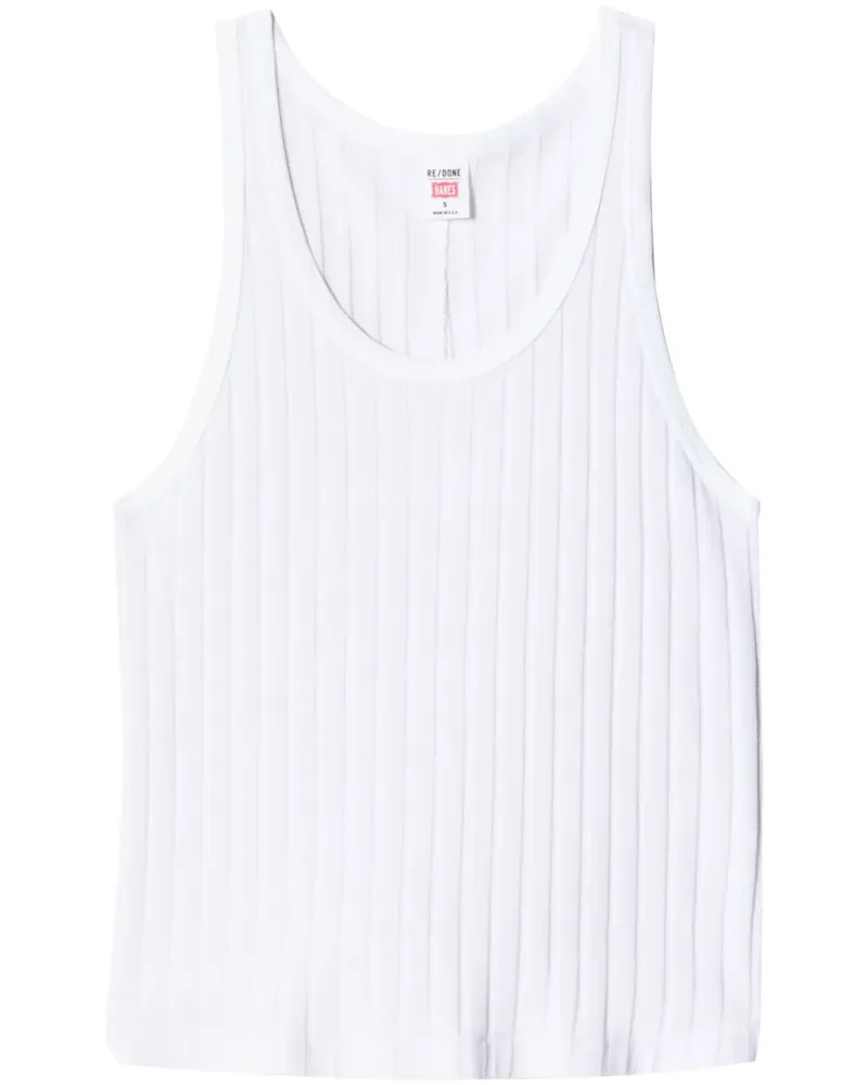 RE/DONE Tanktop aus geripptem Strick - Weiß Weiß