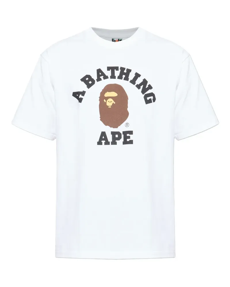 BAPE T-Shirt mit Logo-Print - Weiß Weiß