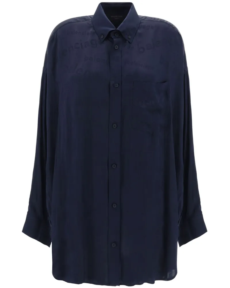 Balenciaga Hemd aus Logo-Jacquard - Schwarz Schwarz