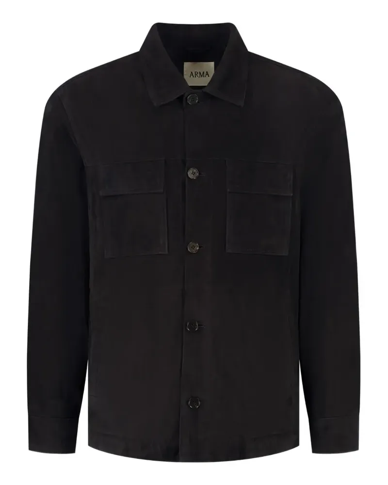 Arma suede button-up shirt jacket - Blau Blau