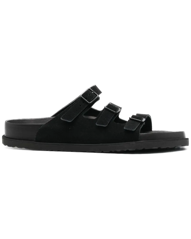 Birkenstock Pantoletten aus Wildleder Schwarz