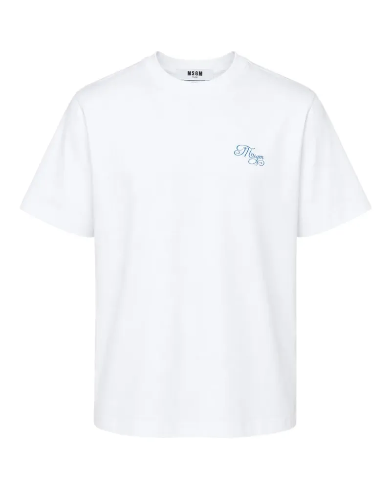 MSGM T-Shirt mit Logo-Print - Weiß Weiß