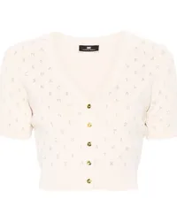 Elisabetta Franchi Cropped-Cardigan mit Strass Nude