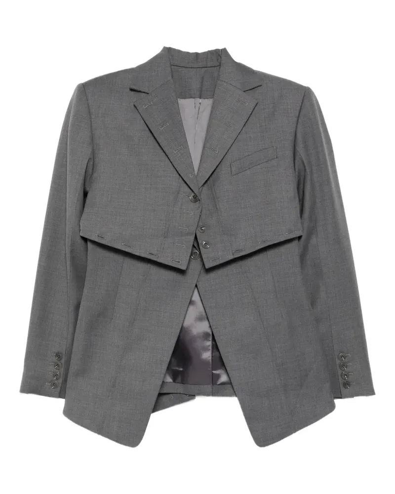 Rokh Broken Jacke im Layering-Look - Grau Grau