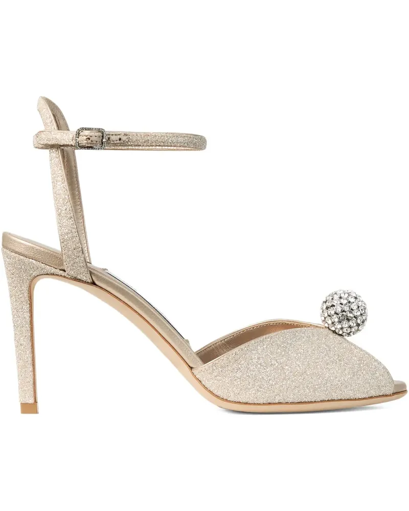 Jimmy Choo 85mm crystal embellished sandals - Gold Gold