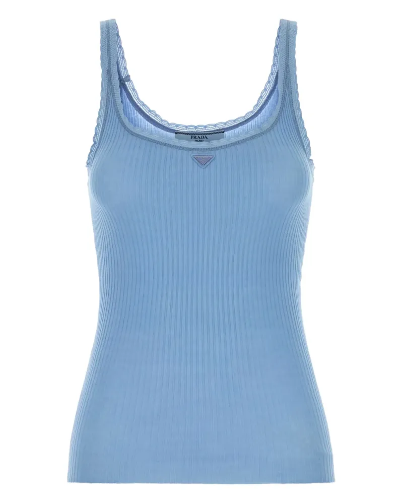 Prada cotton tank top - Blau Blau