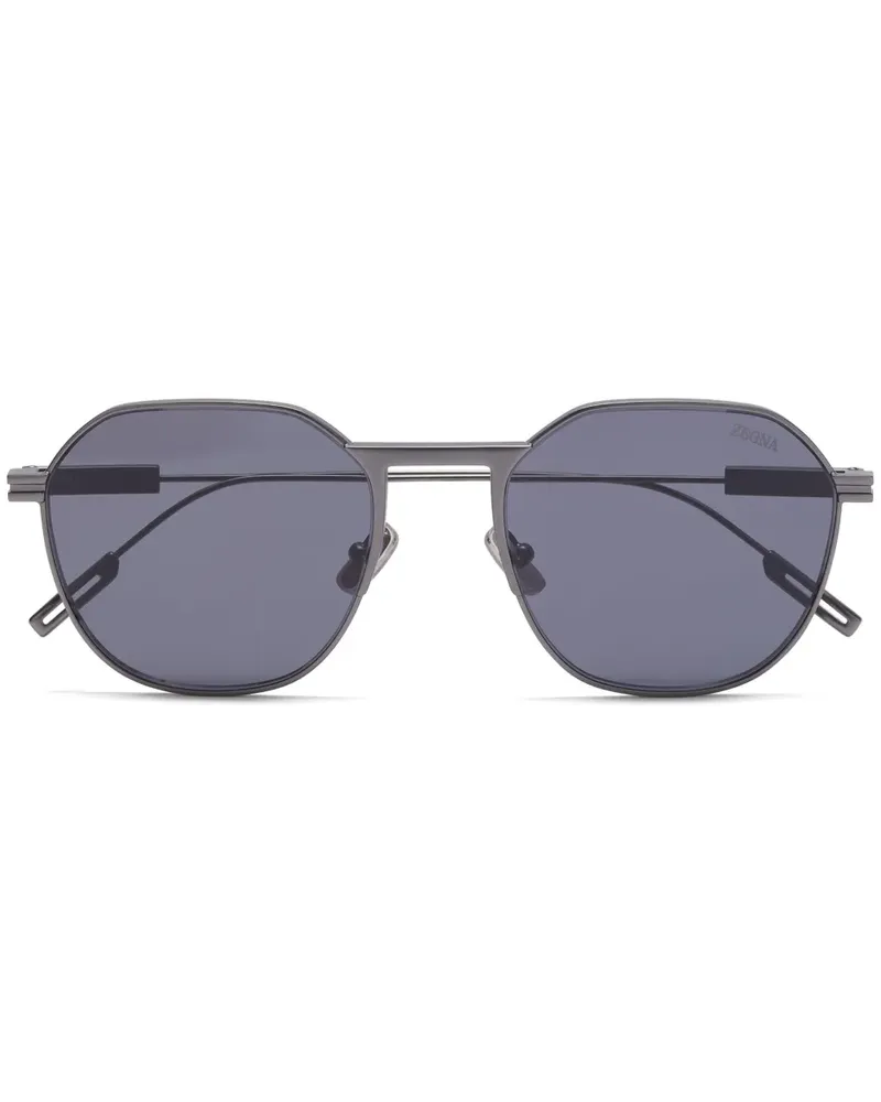 Ermenegildo Zegna Sonnenbrille mit eckigem Gestell - Grau Grau