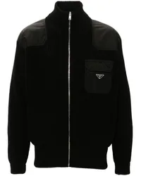 Prada Cardigan mit Re-Nylon-Einsätzen Schwarz