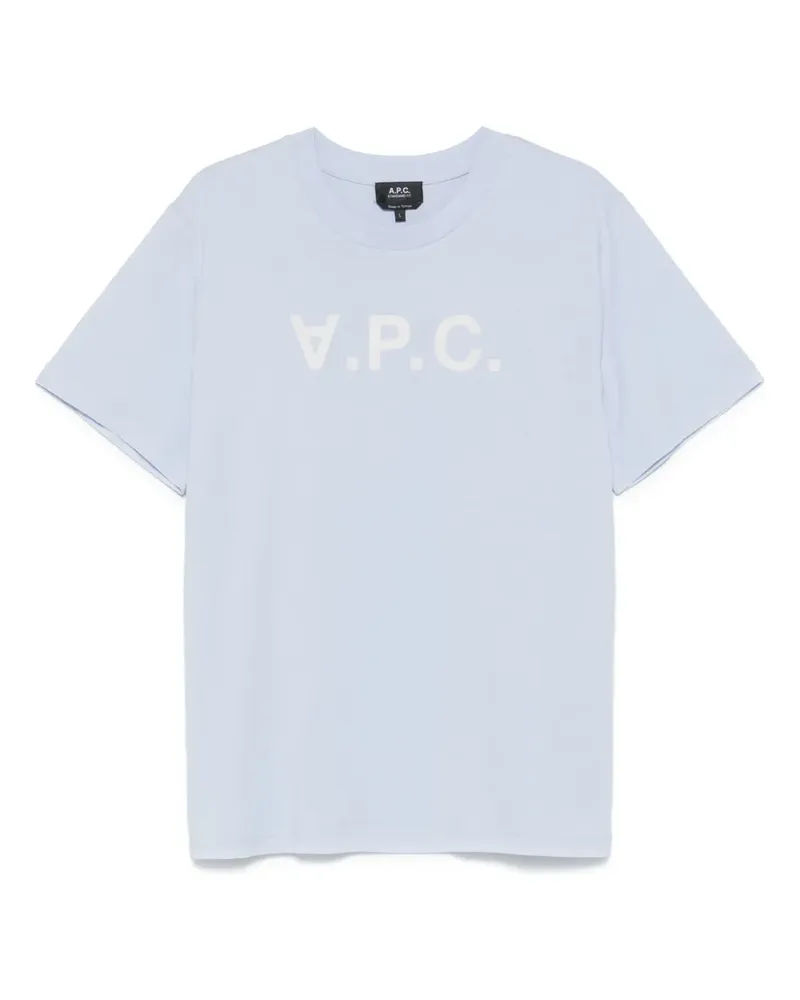 A.P.C. T-Shirt mit Logo-Print - Blau Blau