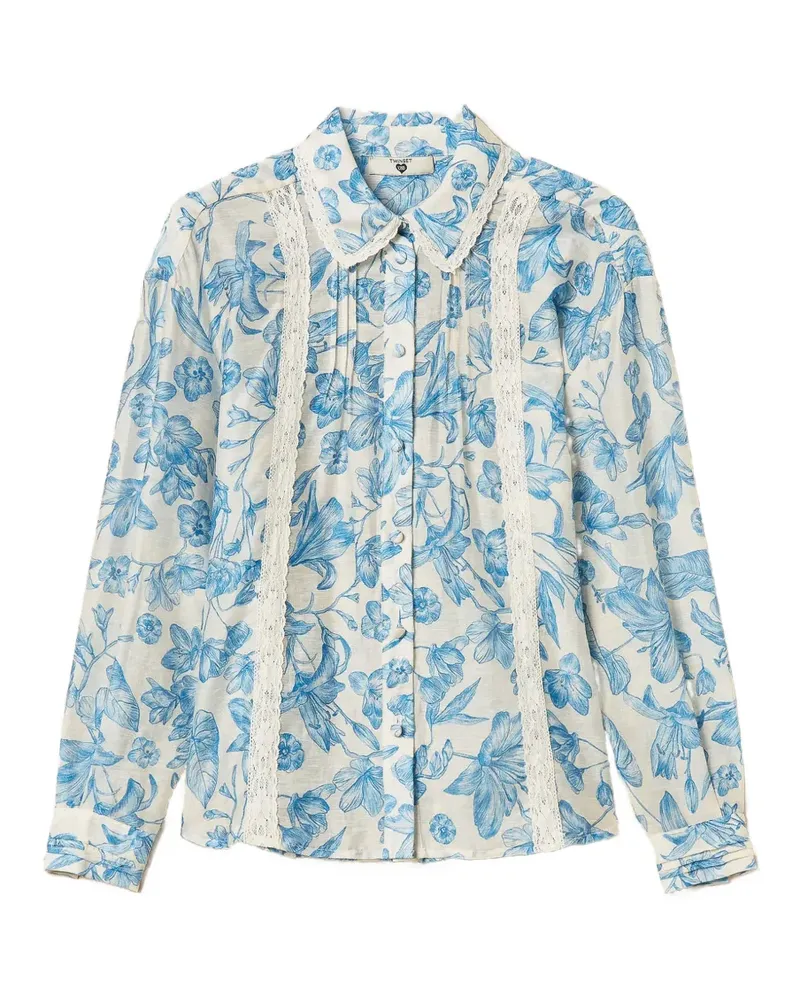 Twin-Set floral-pattern laced shirt - Blau Blau