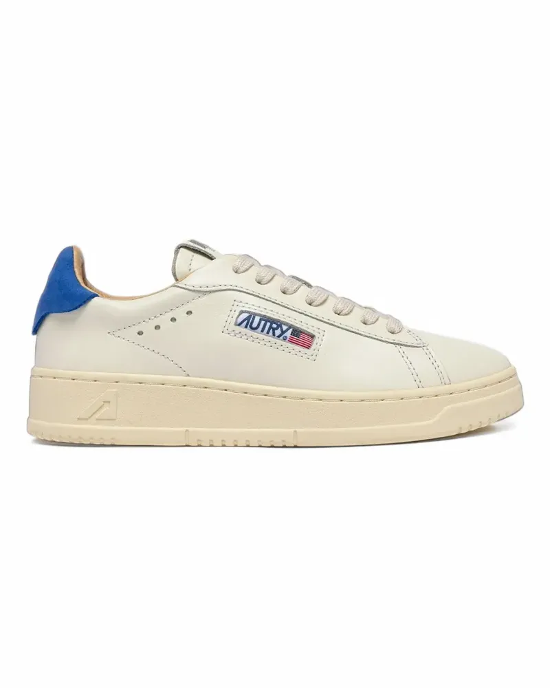AUTRY Dallas low sneakers in marshmallow and lapis blue leather - Nude Nude