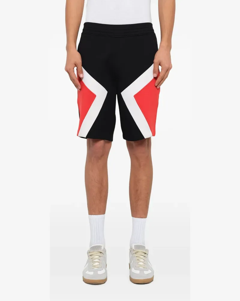 Neil Barrett colour-block knit shorts - Schwarz Schwarz
