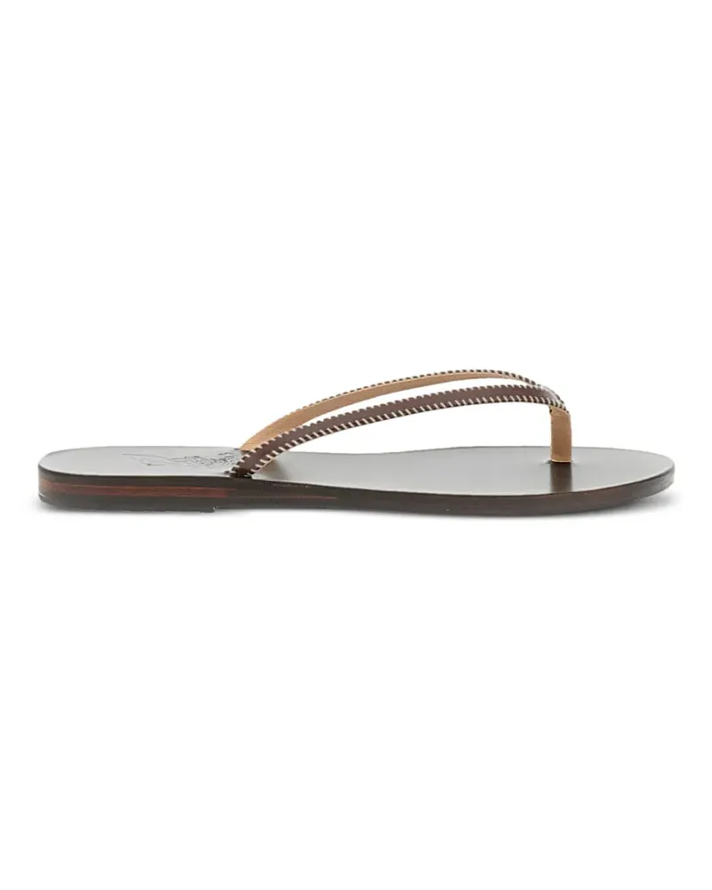 Ancient Greek Sandals Saionara whipstitch-trim sandals - Braun Braun