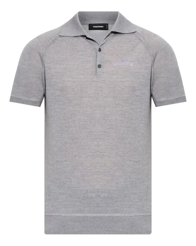 Dsquared2 Gestricktes Poloshirt - Grau Grau