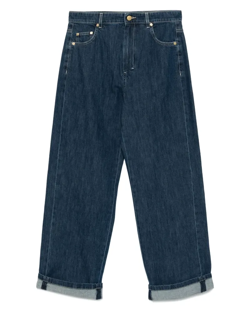 Max Mara Jeans mit Umschlag - Blau Blau
