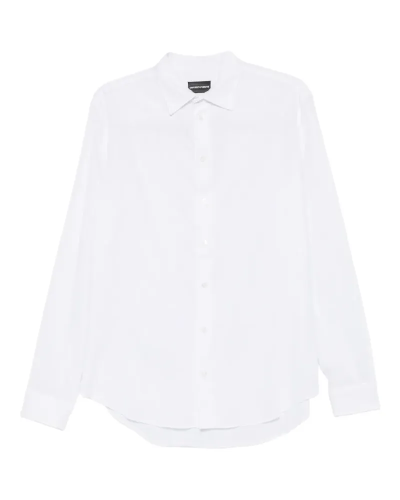 Emporio Armani Leinenhemd mit Knöpfen - Weiß Weiß
