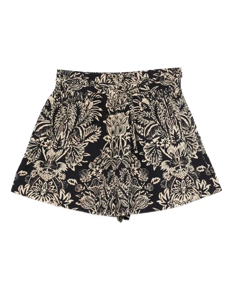 Ulla Johnson Laccetti-Shorts mit Blumen - Schwarz Schwarz