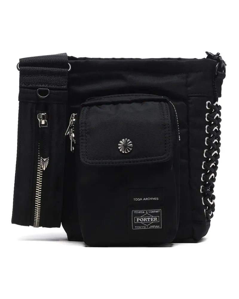 Toga appliqué-detail messenger bag - Schwarz Schwarz