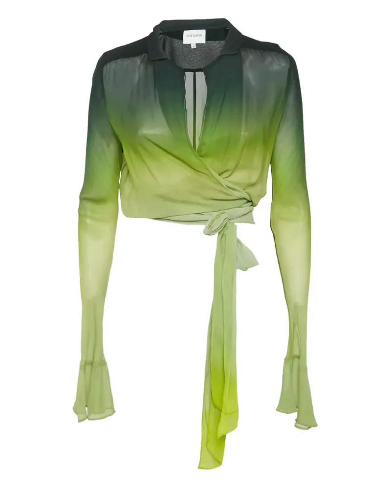 Rag & Bone Cypress Kreppbluse mit Farbverlauf - Grün Grün