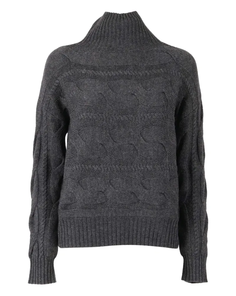 Max Mara cable-knit roll-neck top - Grau Grau