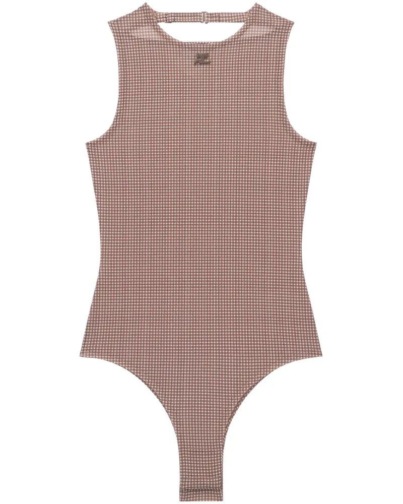 Courrèges Karierter Buckle Body - Braun Braun