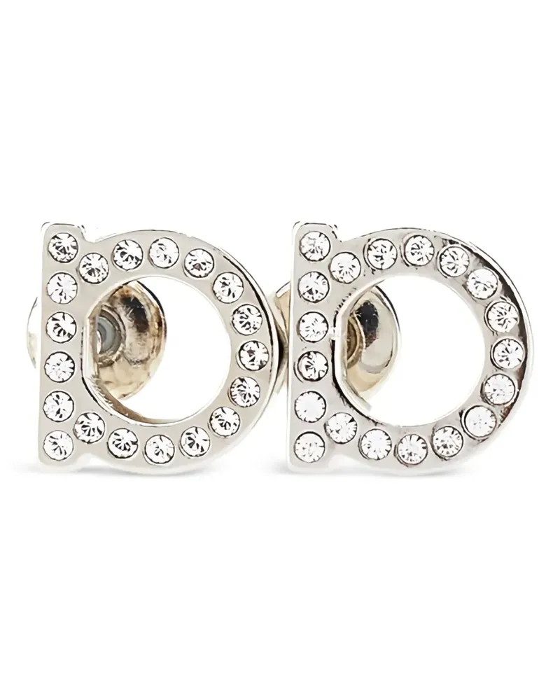 Ferragamo Gancini' Ohrringe mit Kristallverzierung - Metallic Metallic
