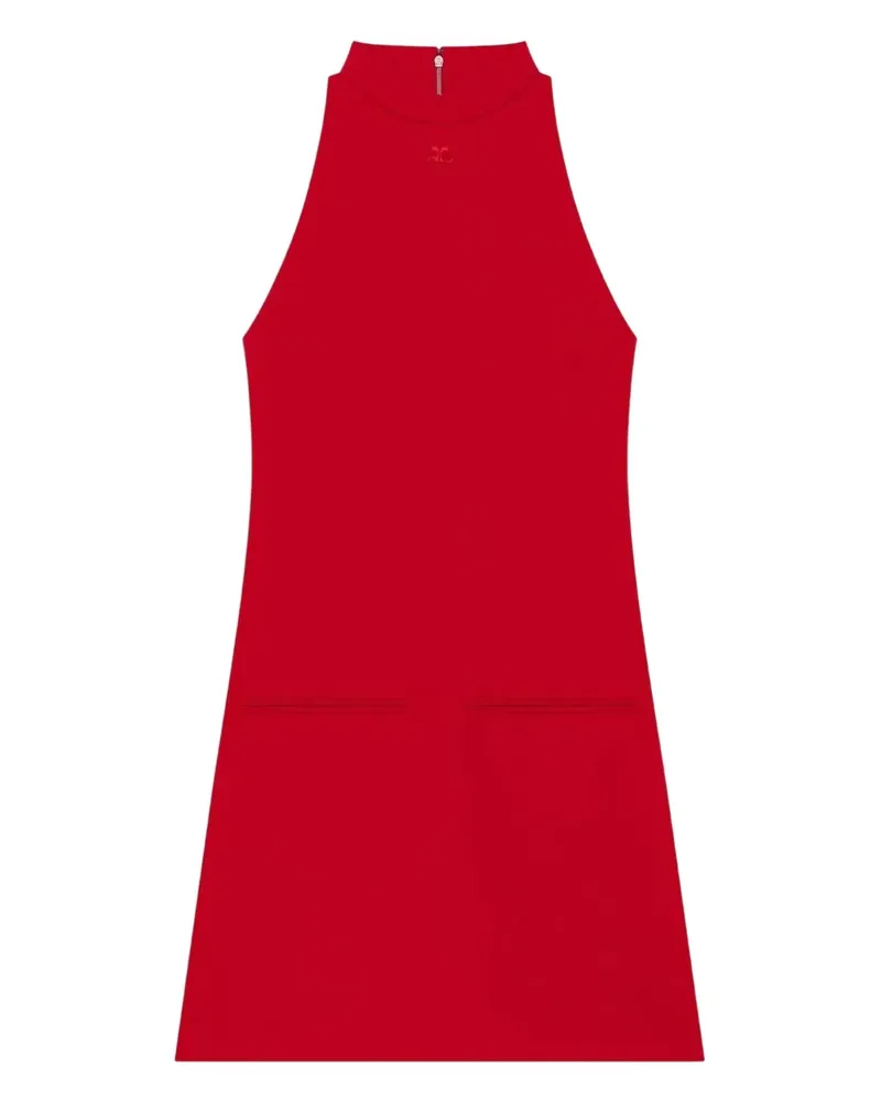 Courrèges embroidered-logo A-line mini dress - Rot Rot
