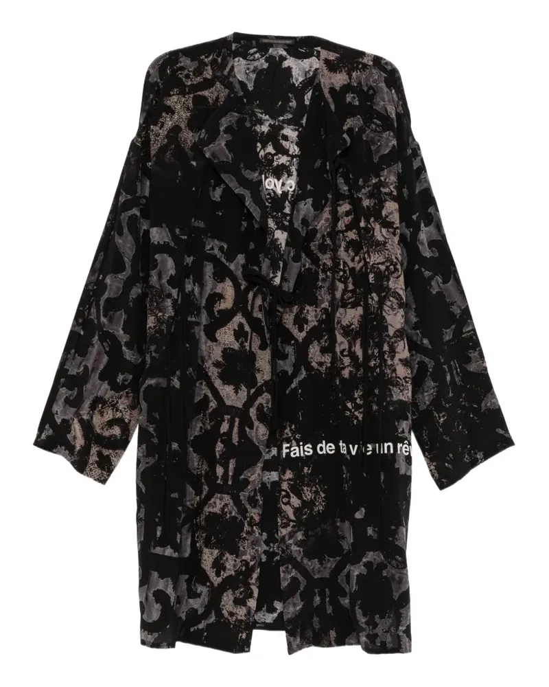 Yohji Yamamoto Baroque collarless coat - Schwarz Schwarz