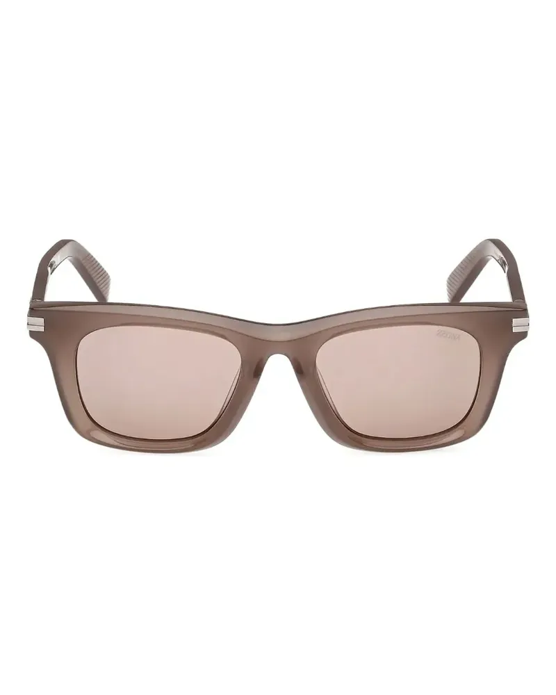 Ermenegildo Zegna Sonnenbrille mit eckigem Gestell - Nude Nude