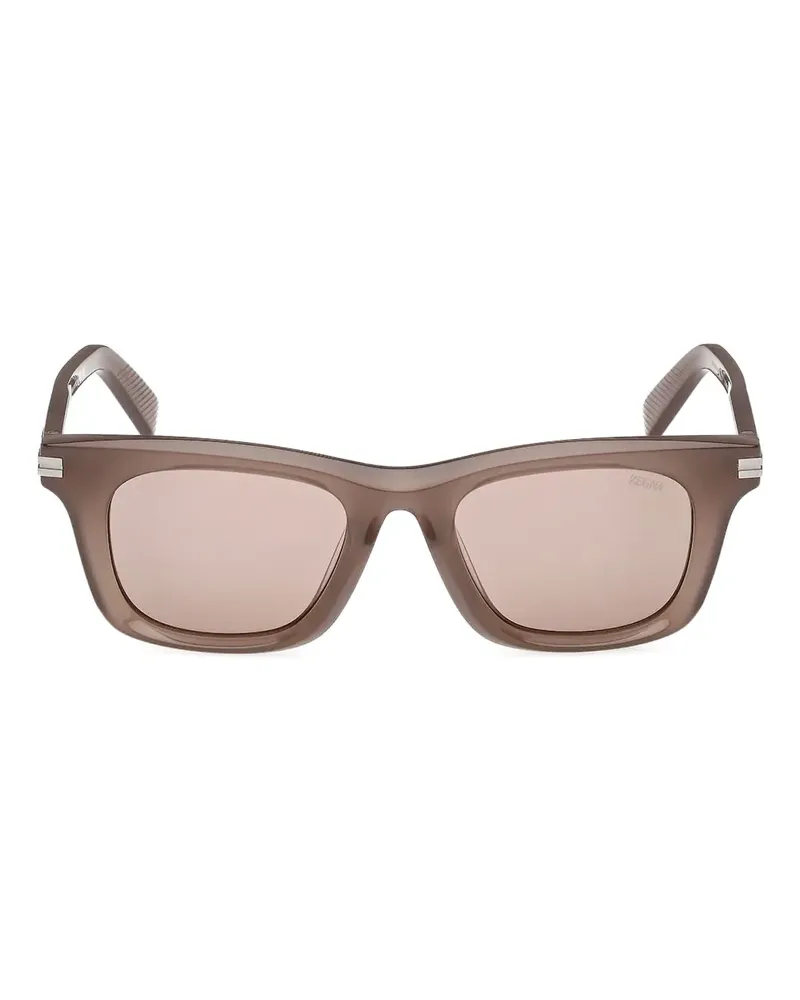 Ermenegildo Zegna Sonnenbrille mit eckigem Gestell - Nude Nude