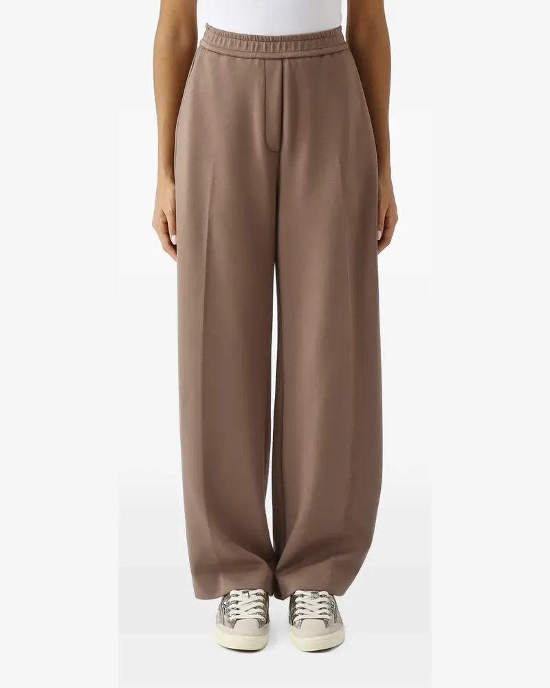MEIMEIJ elasticated pressed-crease trousers - Braun Braun