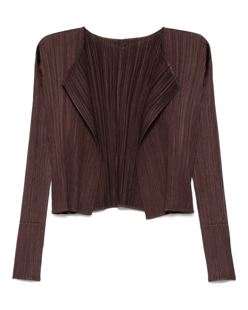 Issey Miyake Plissierter Cardigan - Braun Braun